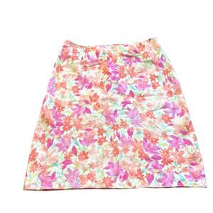 LOFT 100% Linen Brightly Colored Colorful Floral Print Lightweight Cool Size 14P